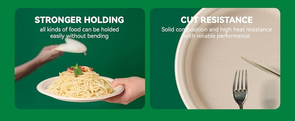 J CHEF postable Heavy Duty Plates 𝟭𝟬 𝗜𝗻𝗰𝗵 [𝟭𝟱𝟬 𝗣𝗮𝗰𝗸]