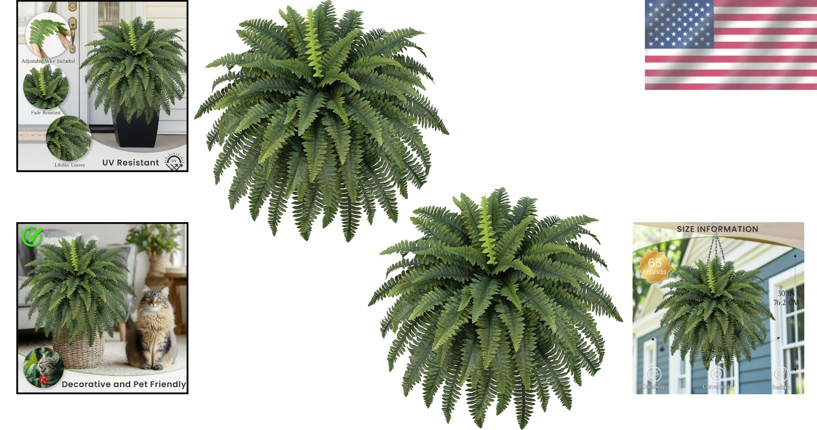 Outdoor Silk Ferns - Eco-Friendly, UV Resistant