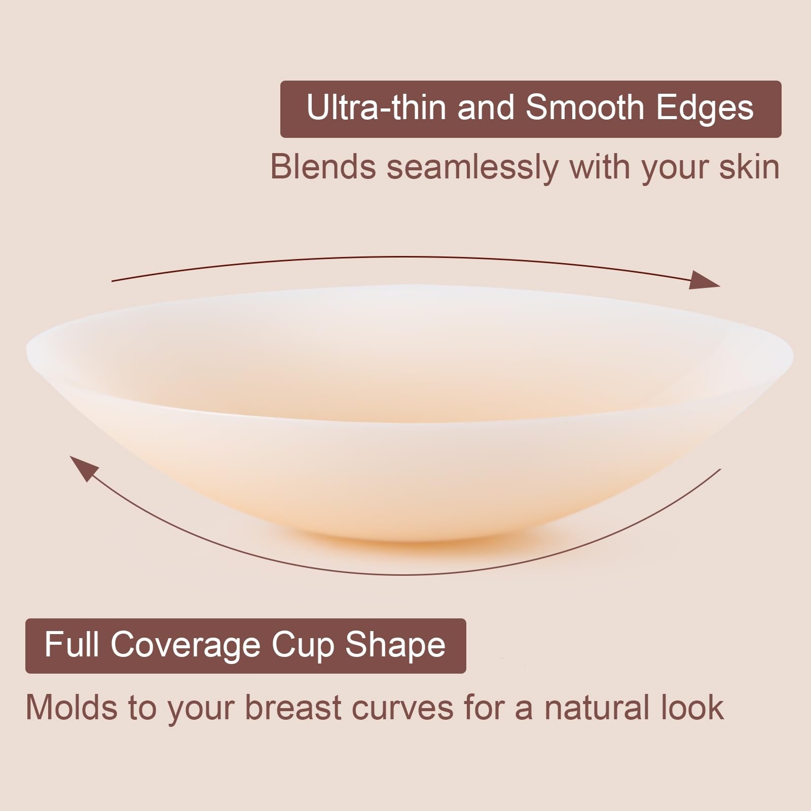 Ultra-thin Nipple Covers for Women - 2 Pairs Sticky Silicone - M (fits A-C cups)