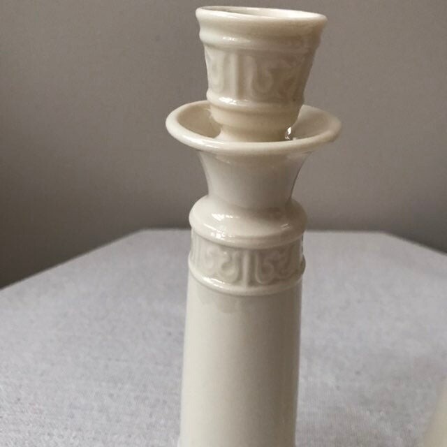 Pair Lenox Special Ivory China 9" Candleholders