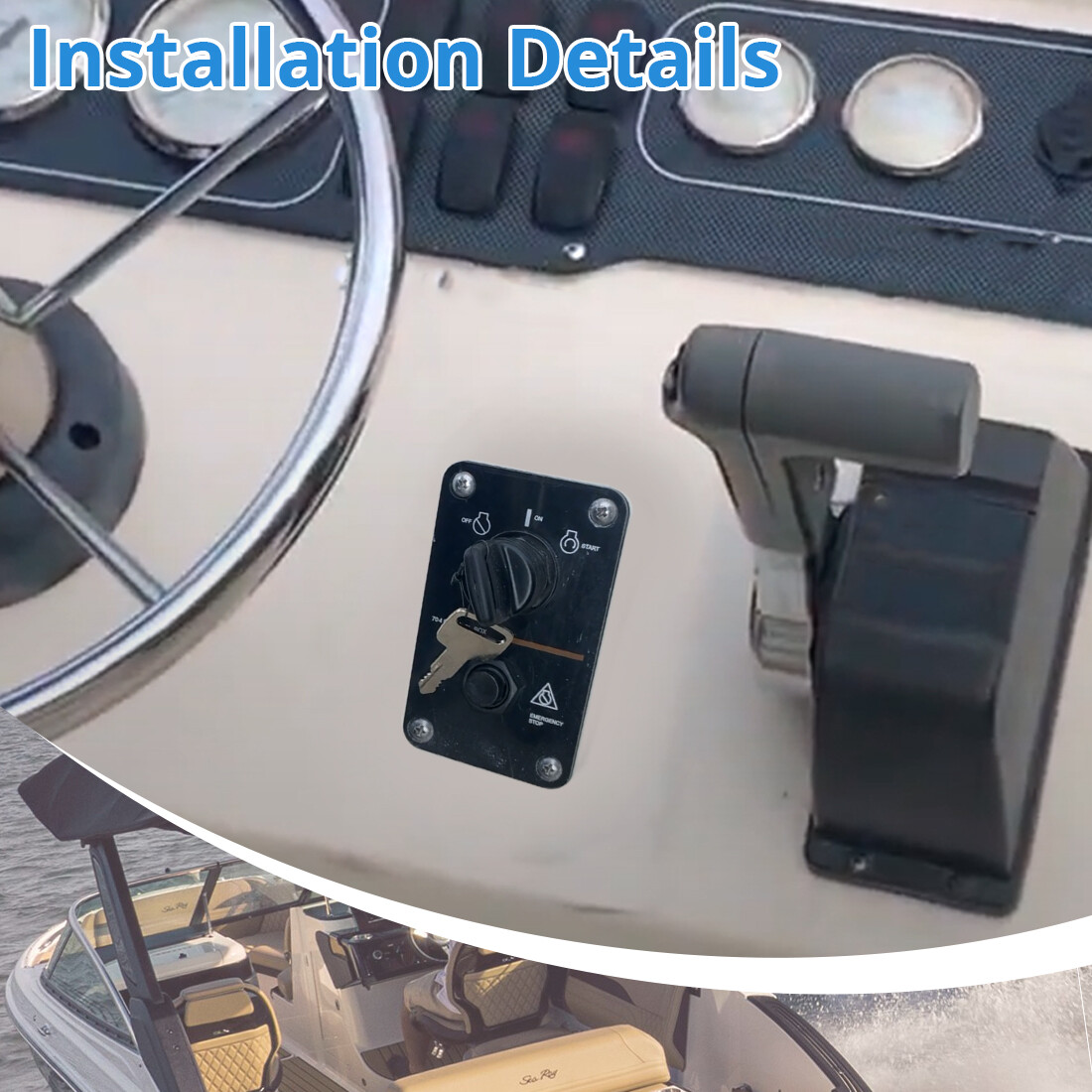 NEW Outboard Single Engine Key Switch Assembly Panel For Yamaha 704-82570-12-00