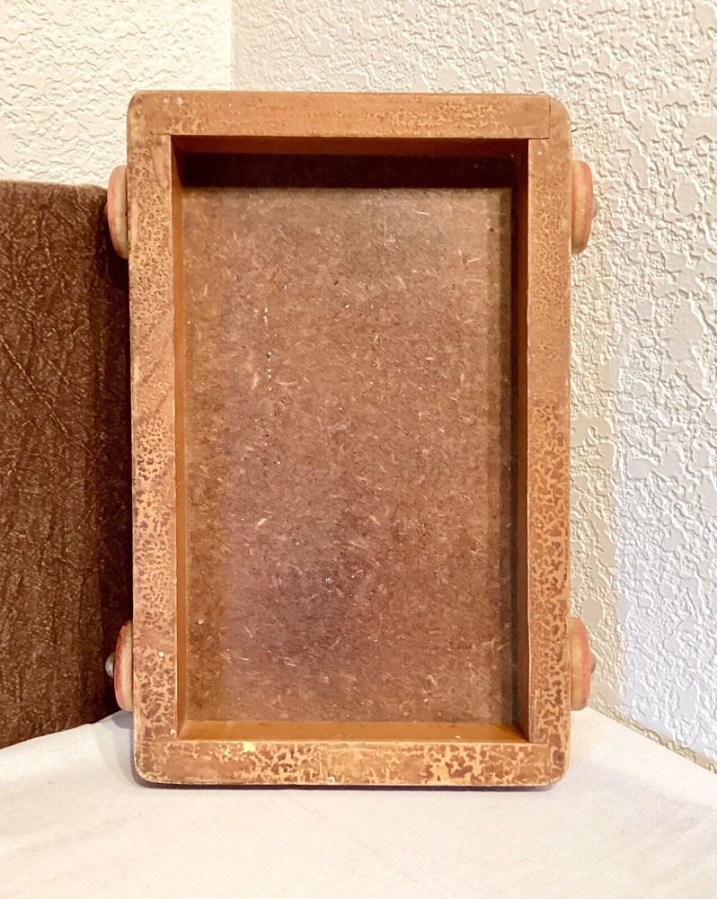Antique Wood Pull Toy Alphabet Blocks Wagon