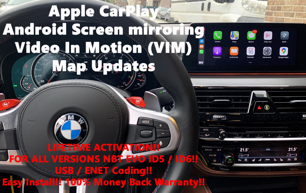BMW Software Update For EVO ID 5/6 + FullCarPlay, Screen Mirroring, VIM + Maps