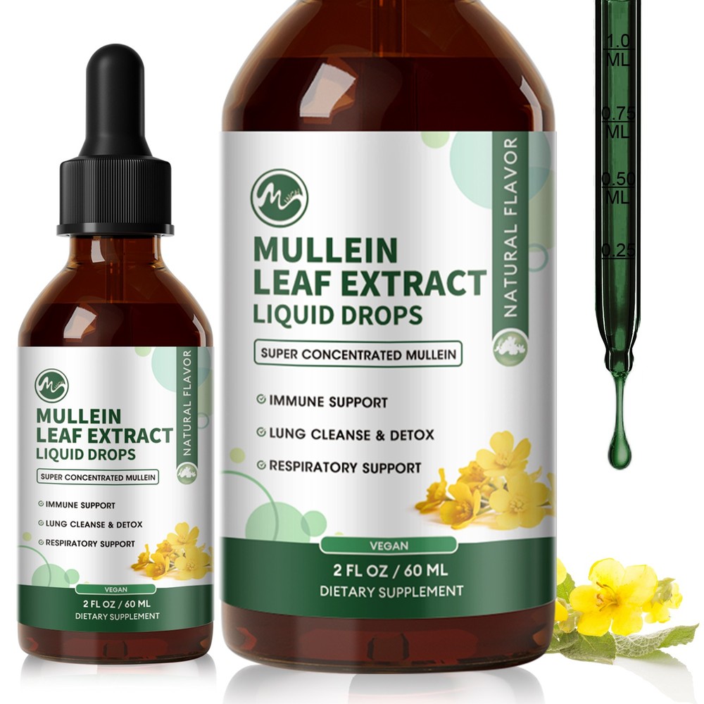 Mullein drops for Lung, Mullein Leaf Extract, Super Concentrated Tincture 2fl oz