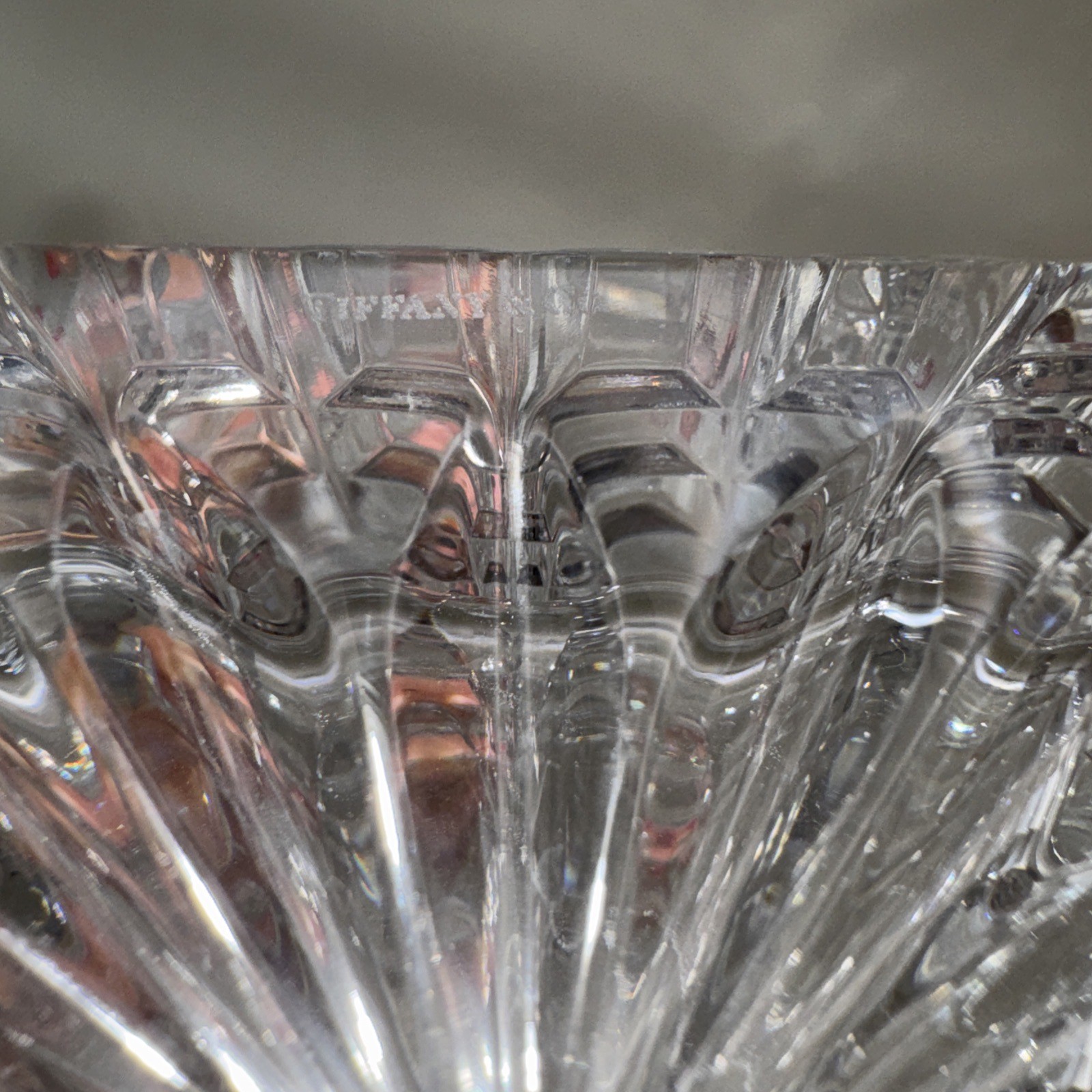 Tiffany & Co Tartan Decanter Cut Crystal Plaid Liquor 1990's 10" Retired