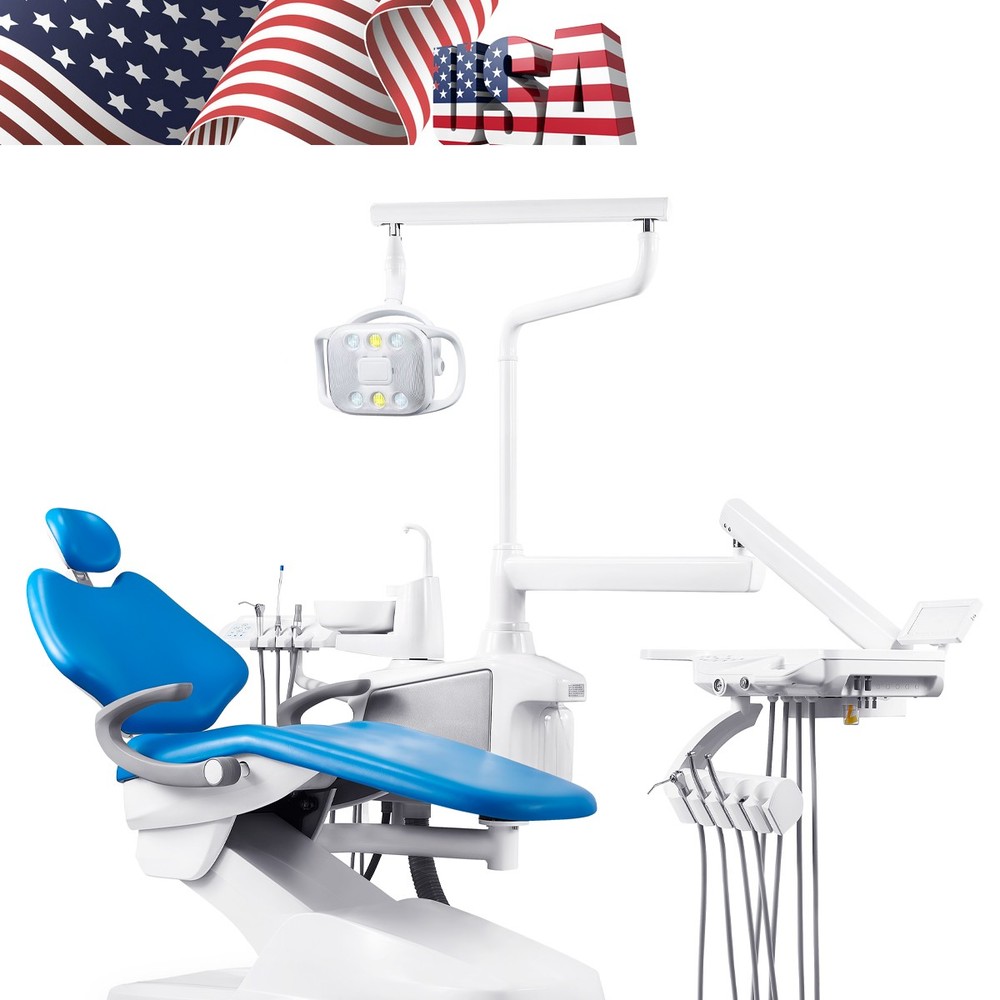 FDA Dental Chair Unit Computer Controlled DC Motor Hard Leather+Stool Kit/Sensor