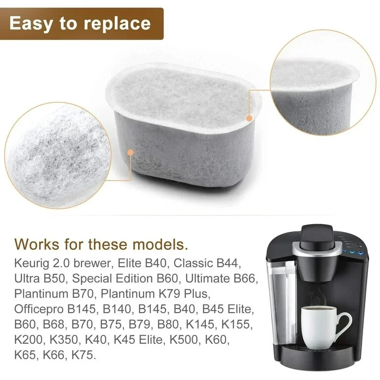 Possiave 12-Pack Universal Charcoal Water Filter Replacement for Coffee Makers