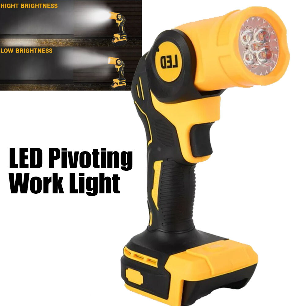 2×For DeWALT LED 20V 20Volt MAX Cordless LED Pivoting Work Light Flashlight TOOL