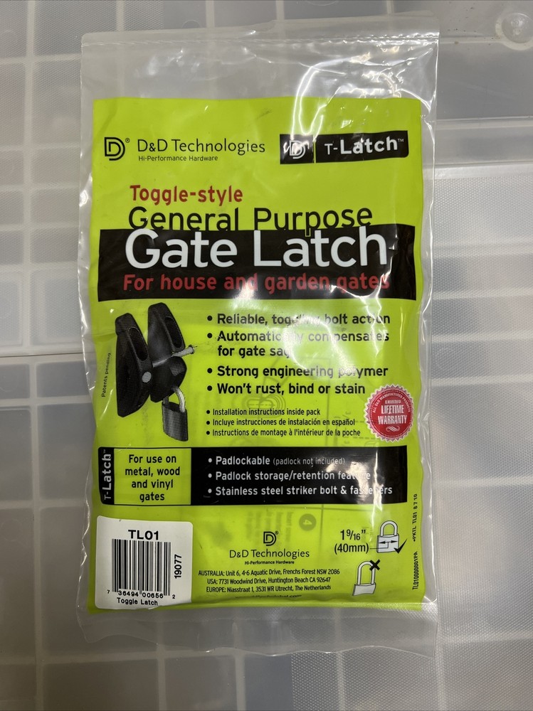 Gate Latch D & D Technologies, T- Latch General Purpose TL01