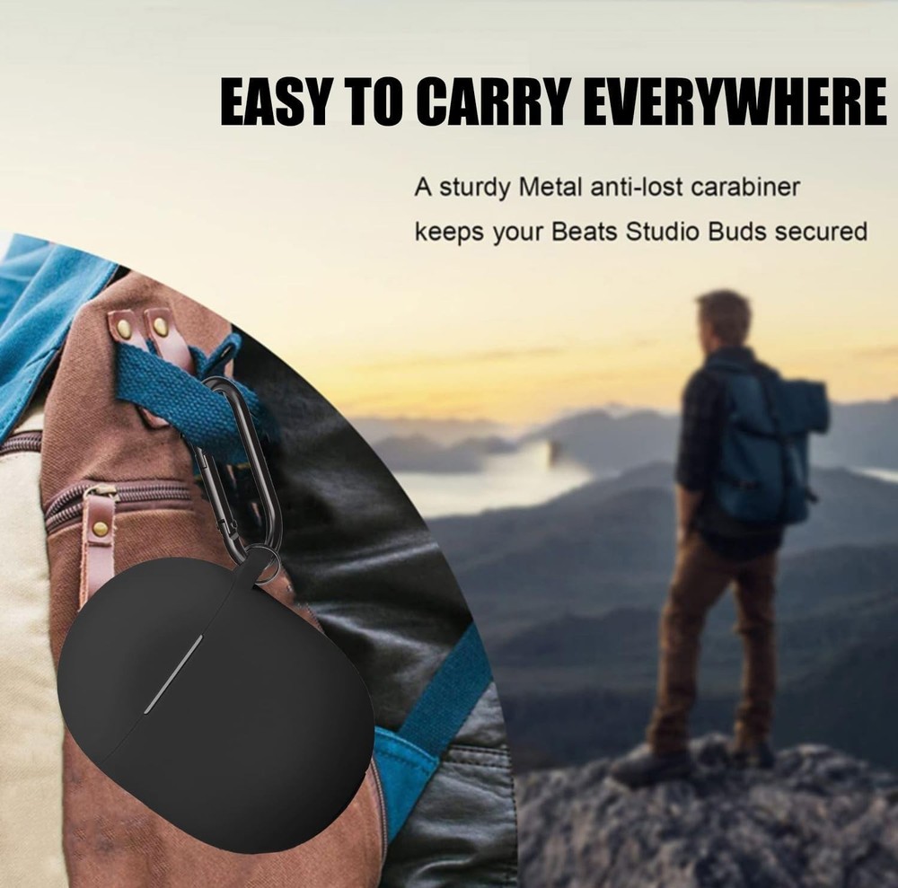 Sleek Black Shockproof Case for Google Pixel Buds Pro & Pro 2 with Cleaning Kit