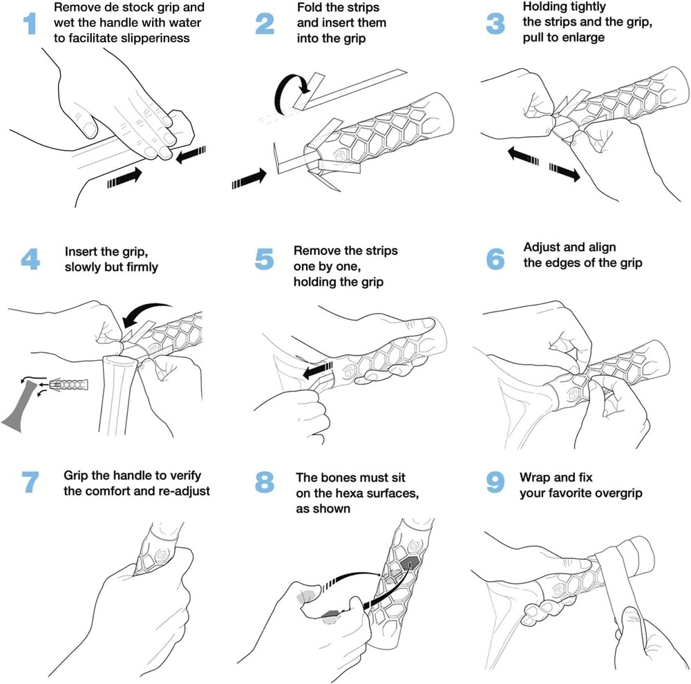 Hexagonal Pattern Pickleball Grip - Medium Softness