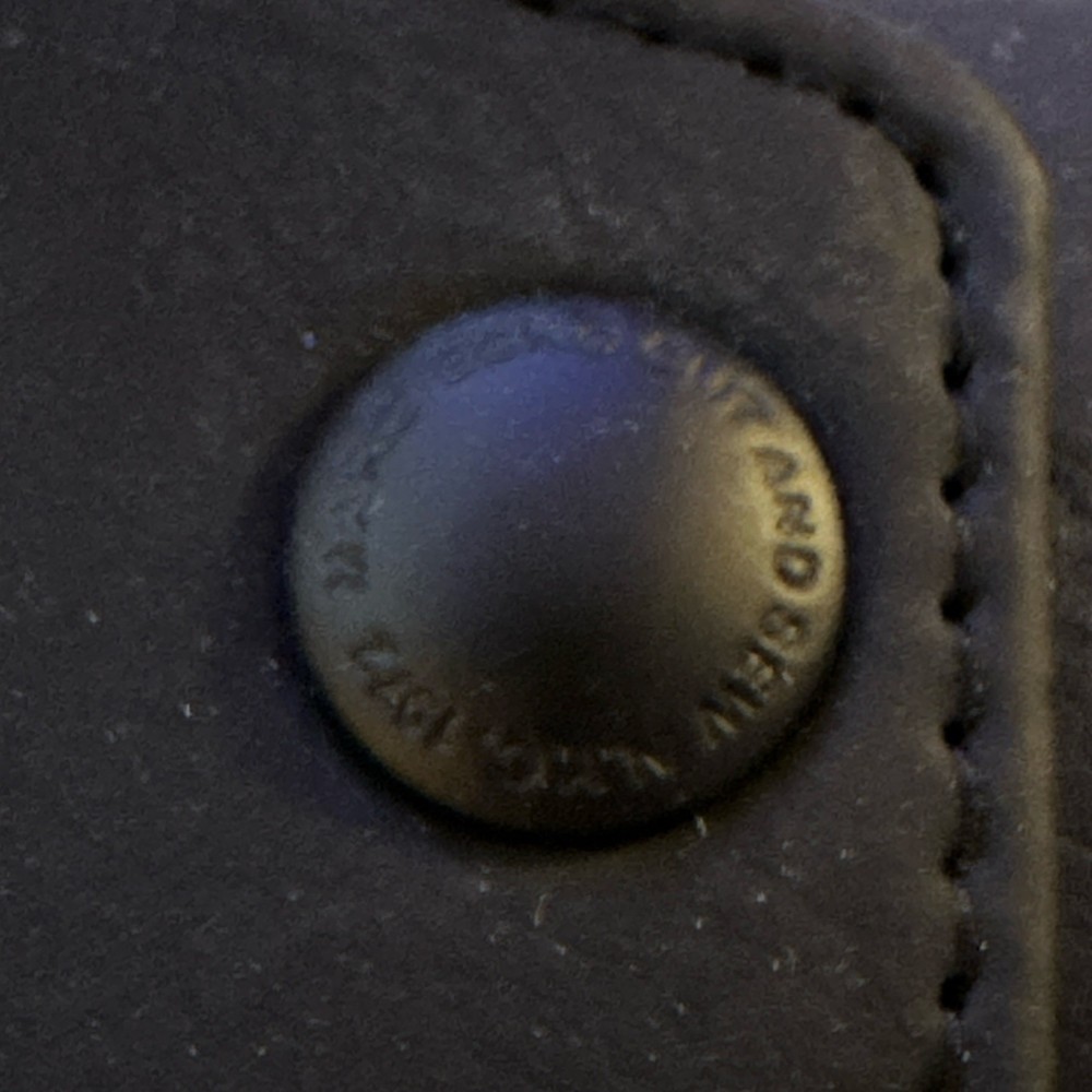 Black Leather Pen Case with Snap Closure