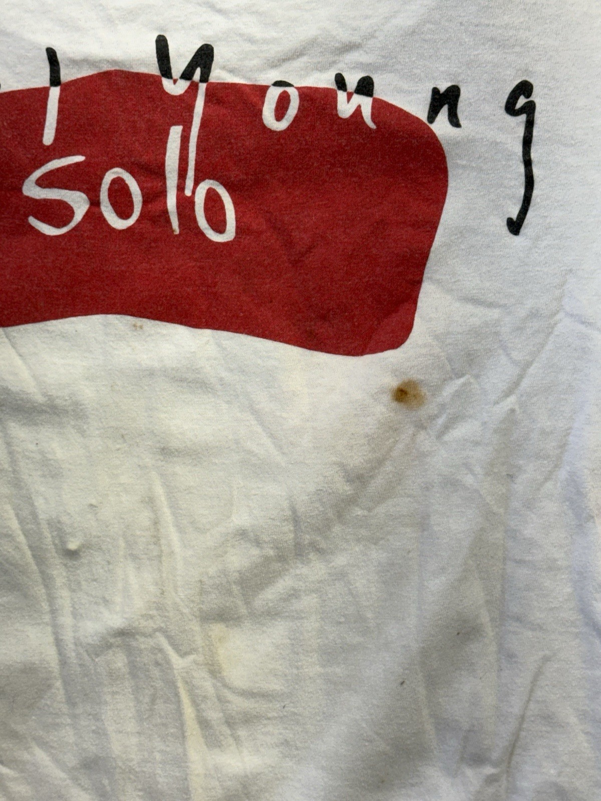 Neil Young T-SHIRT Size Large L SOLO Tour 1989 VERY RARE Brockum