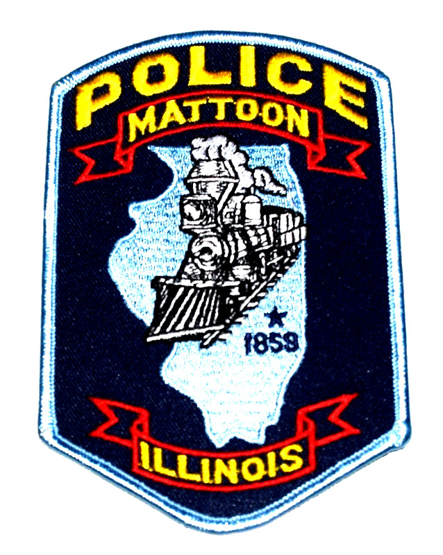 MATTOON ILLINOIS IL Police Patch RR TRAIN STEAM ENGINE STATE OUTLINE 1S