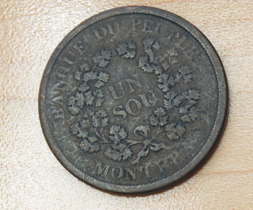 1838 Canada Banque du Peuple 1 Sous Token