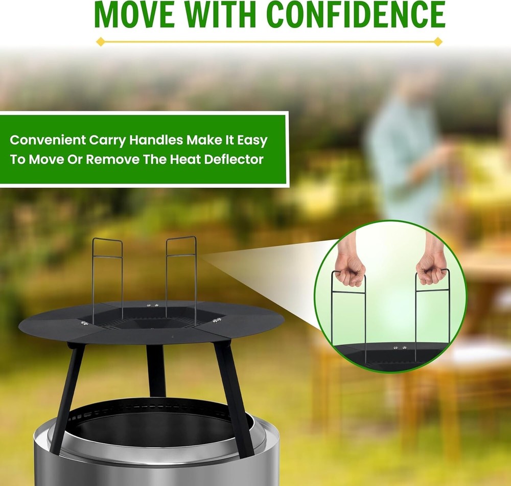 FEBTECH - 17.5" Fire Pit Heat Deflector Compatible for 15" Fire Pit