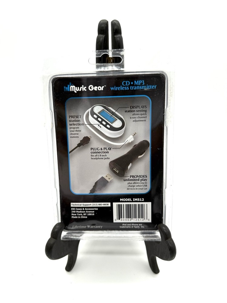 Music Gear CD MP3 Wireless FM Transmitter IM512 NEW Car Audio Adapter Sealed