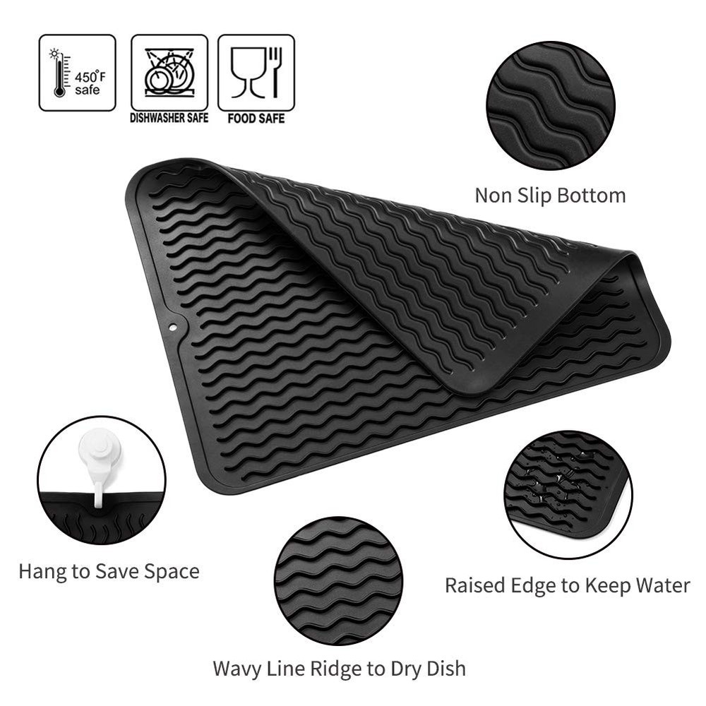 Silicone Dish Drying Mat for Multiple Usage Easy clean Eco-friendly