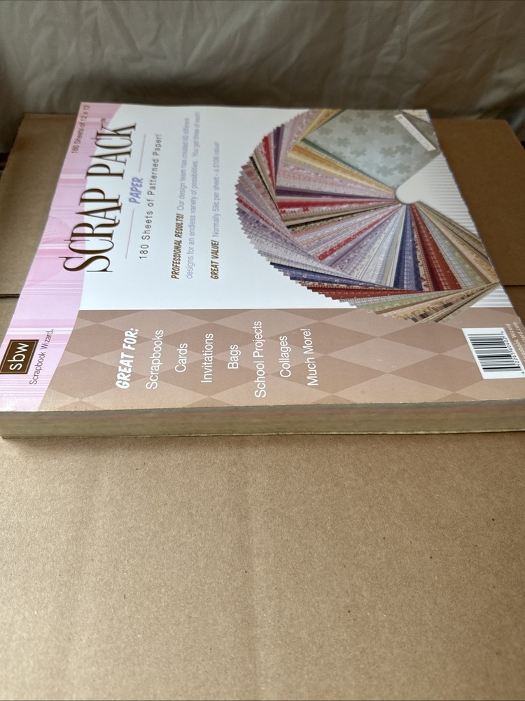 Scrapbook Wizard Scrap Pack Patterned Paper 180 Sheets 12x12 Brand New Sealed
