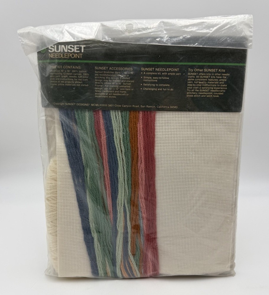 Sunset Needlepoint Kit 6469 "School House Sampler" ~ Sealed