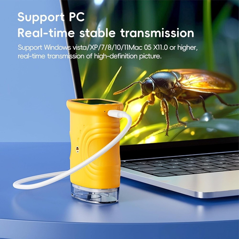 Digital Microscope Handheld 1000x 2.0 IPS Screen for Kids Science Education Tool