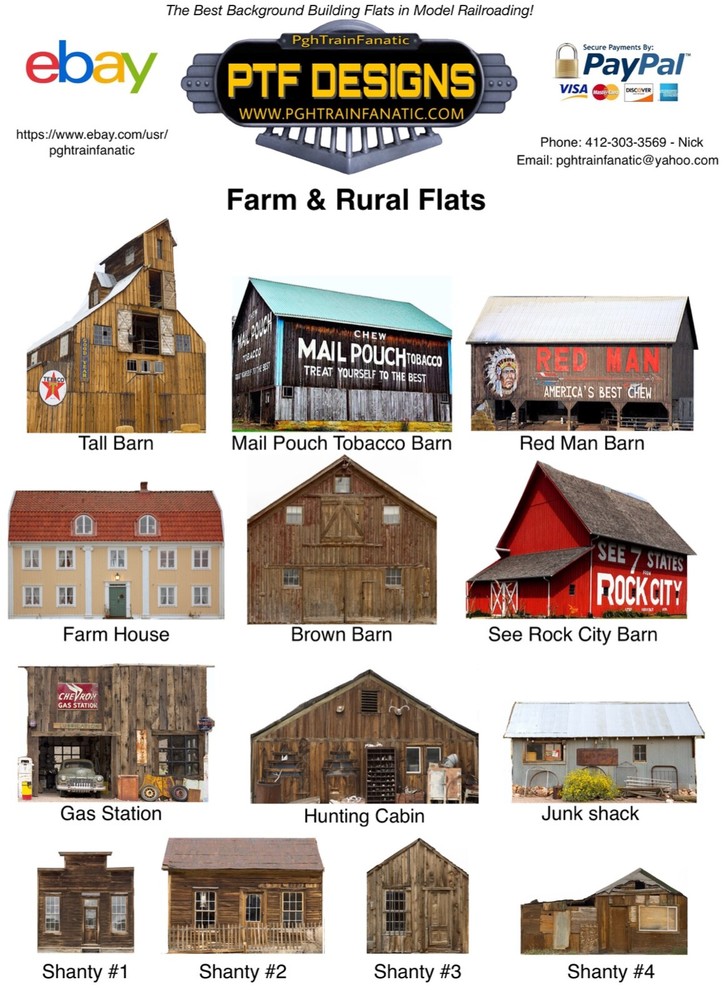 N Scale Scratch Built "RED MAN BARN" Farm Building Front/Flat, walthers