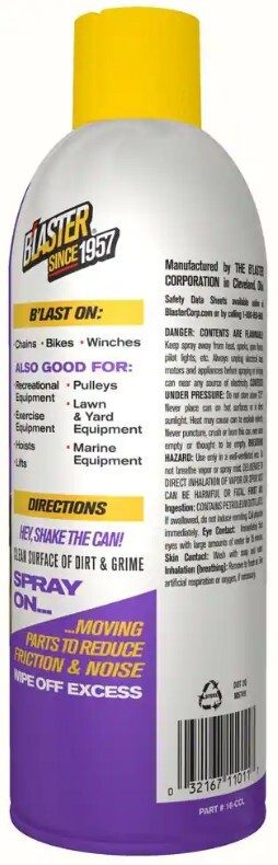 Blaster Long-Lasting Chain and Cable Lubricant Spray - 11 oz.