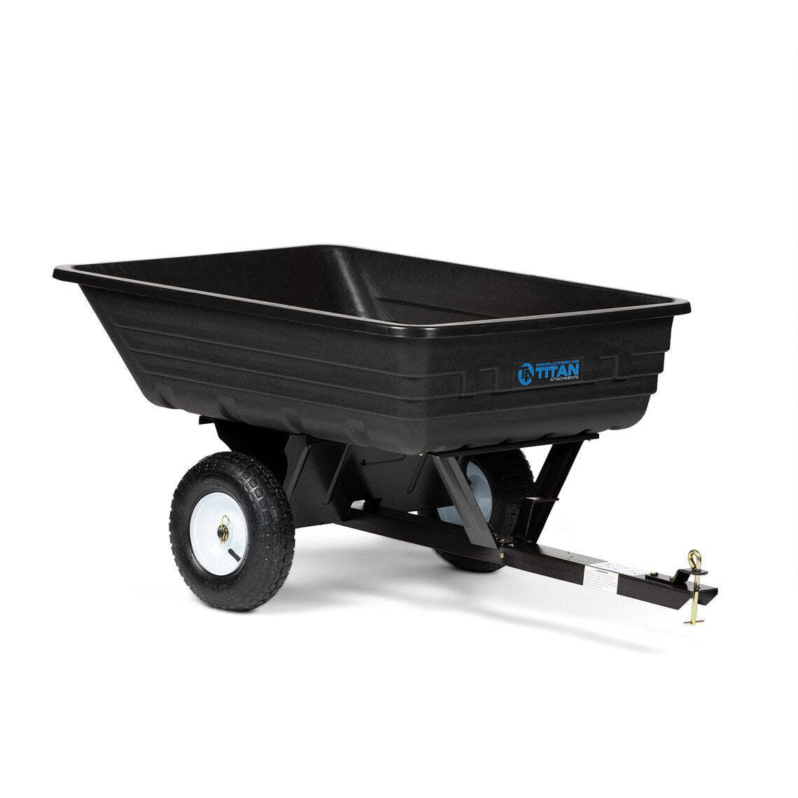 Titan Attachments 400 LB (10 Cu. Ft.) Economy Dump Cart, Tow-Behind Poly Cart