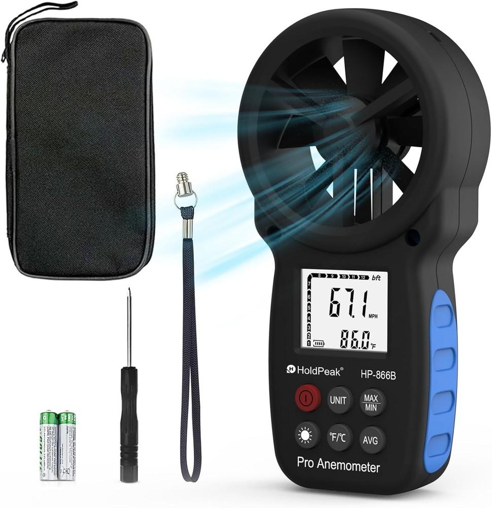 HoldPeak 866B Digital Anemometer - Wind Speed Meter