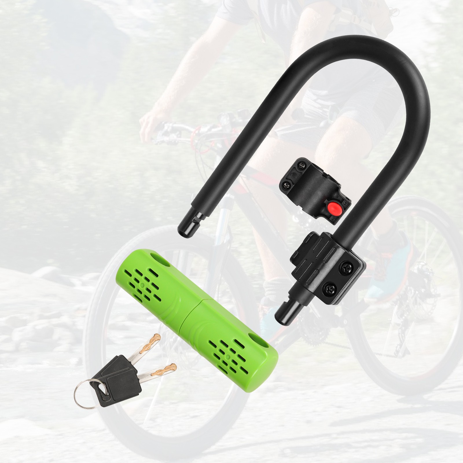 Heavy Duty Bicycle U-lock Steel Bike Lock Anti Theft w/ 2 keys Black Lock