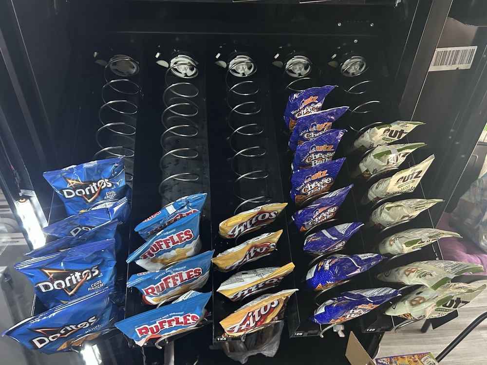 Snack Vending Machine 24 Selection Chips Candy Cookies LED Credit Card Reader
