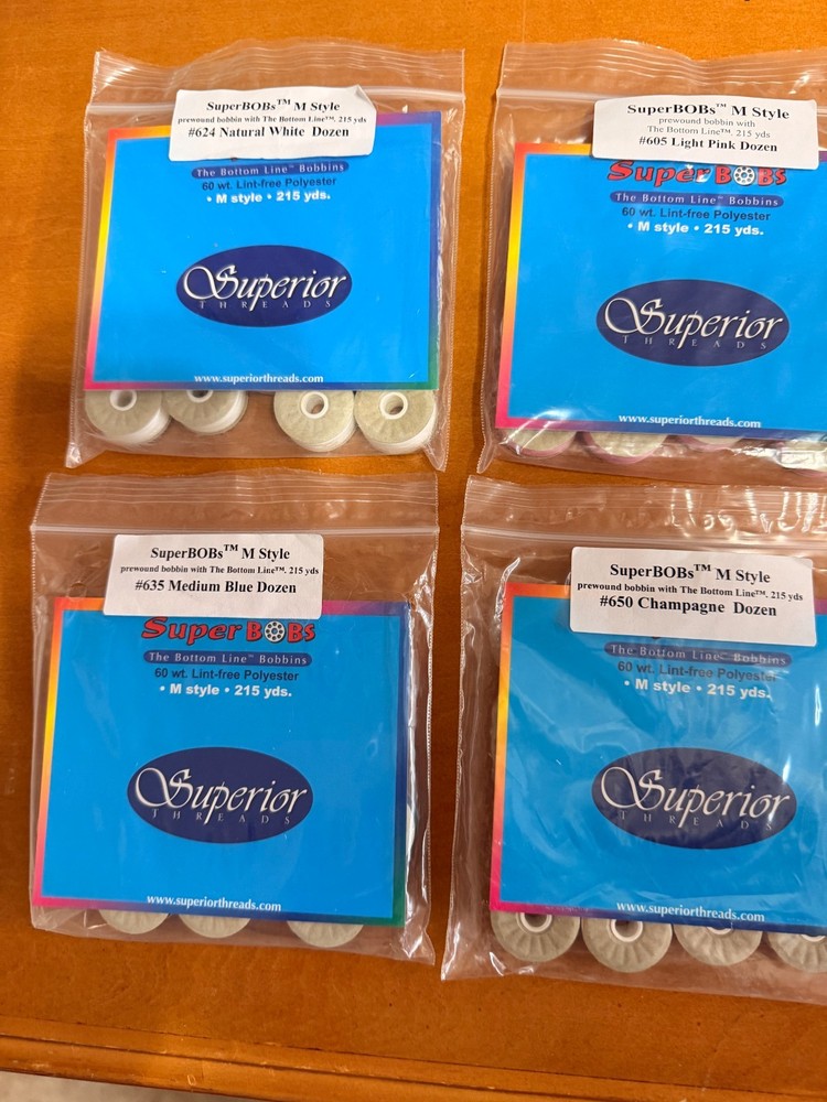 Longarm quilting machine: SUPERIOR THREADS - SUPERBOBS - M STYLE LOT