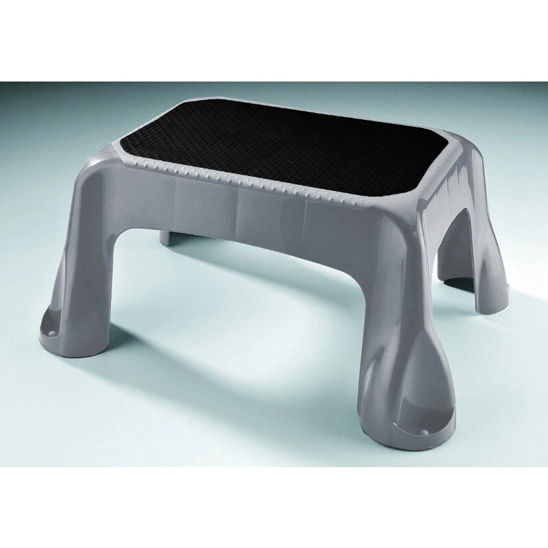 Rubbermaid Plastic Step Stool, In-Mold Tread, 1-Step, Gray
