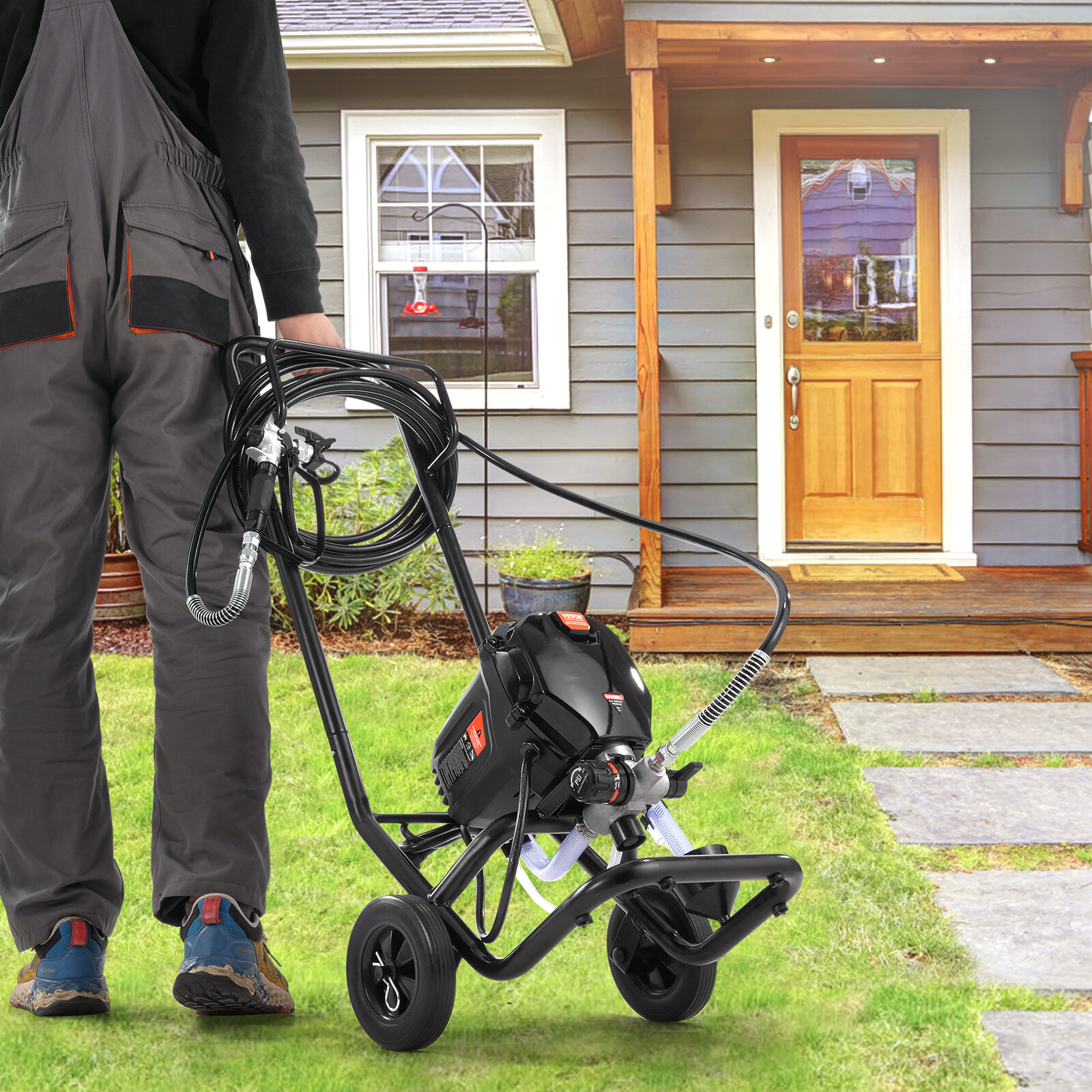 Electric Stand Airless Paint Sprayer 750W 3000PSI Paint Sprayer With Cart