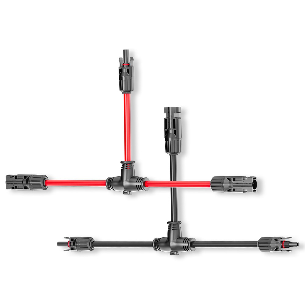 Solar Panel Parallel Connectors 10AWG 1 to 2 Solar Branch Parallel Adapter Cable