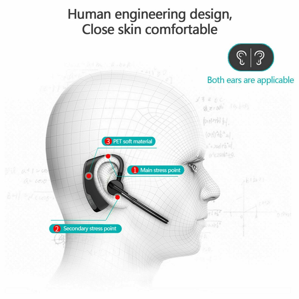 Bluetooth Earpiece for Cellphone Wireless Headset for Office Driving Hands-Free
