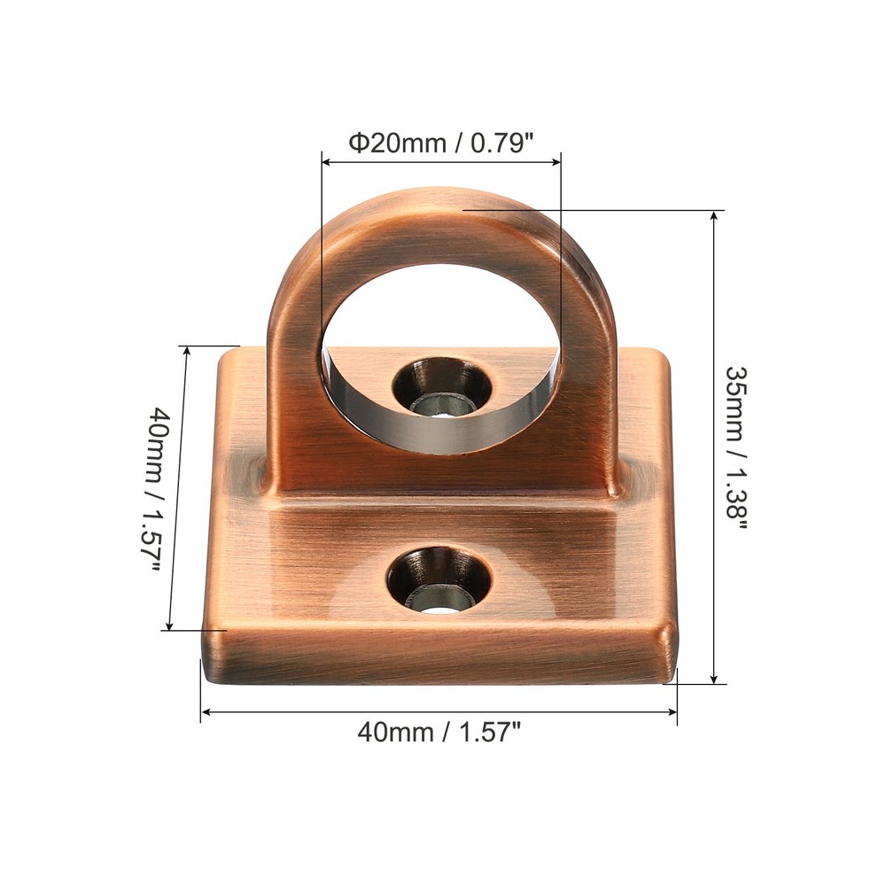 Pad Eye Plate U Hooks Ceiling Hook Wall Mount Loop for Hanging Ropes Copper