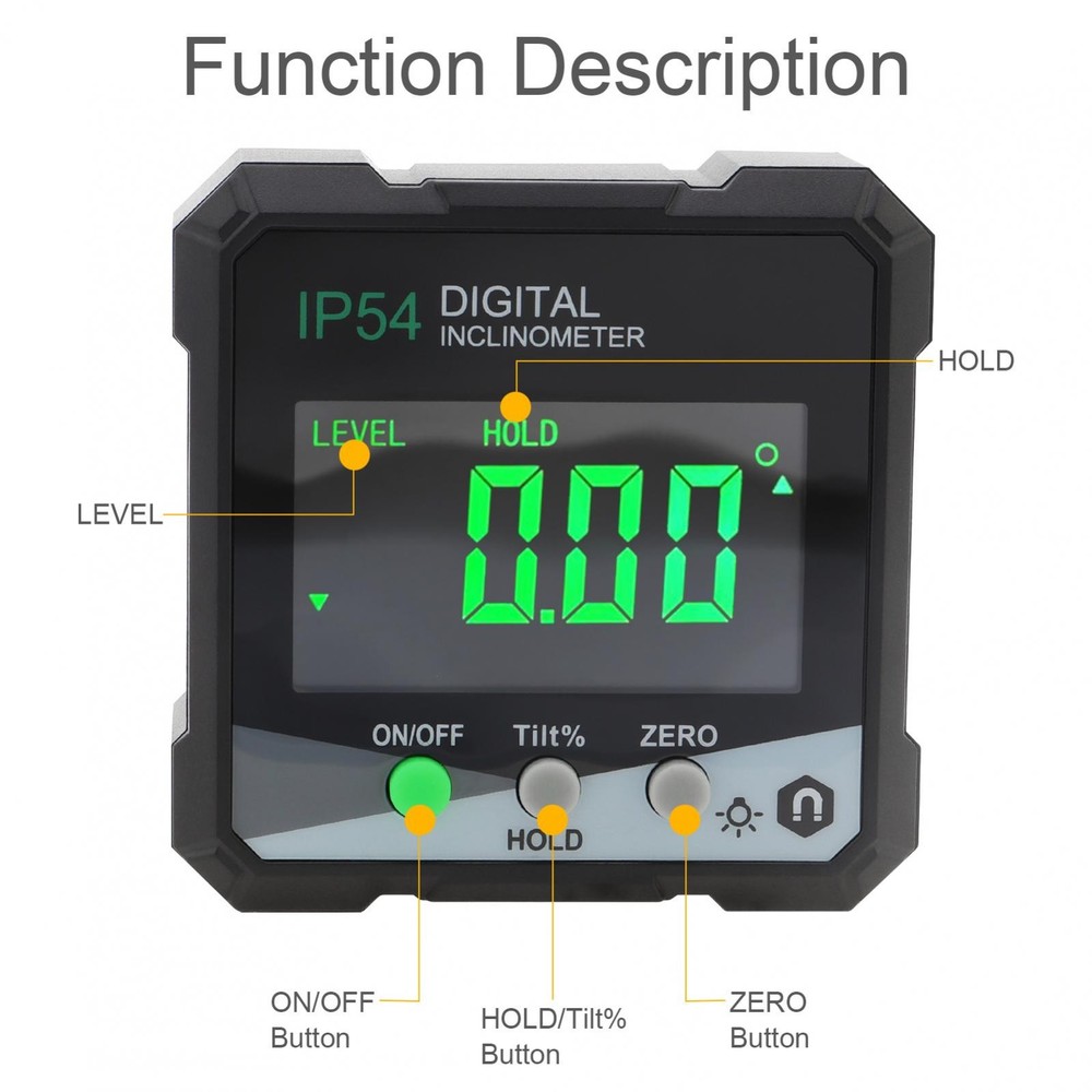 Digital Level Angle Gauge Meter Magnetic Electronic Level Angle Finder