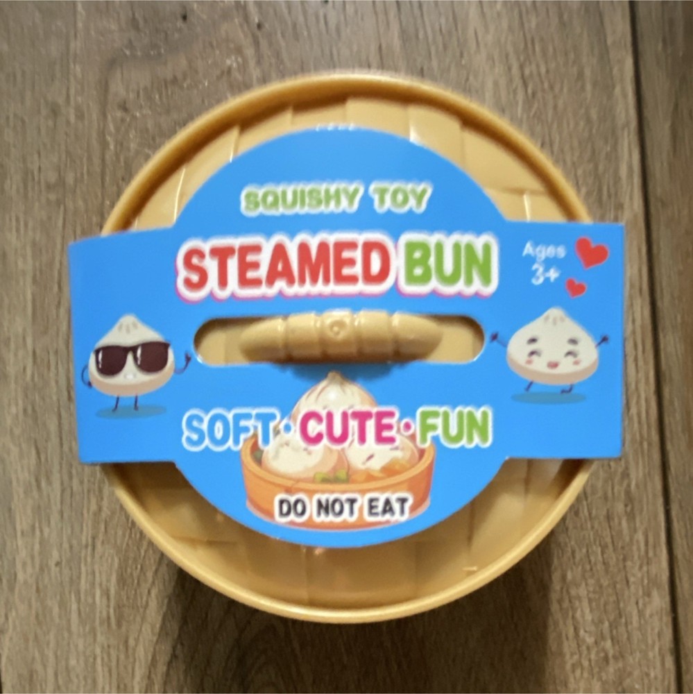 Squishy Glitter Dumpling Steamed Bun Squeezable Stress Reliever Toy, Soft.
