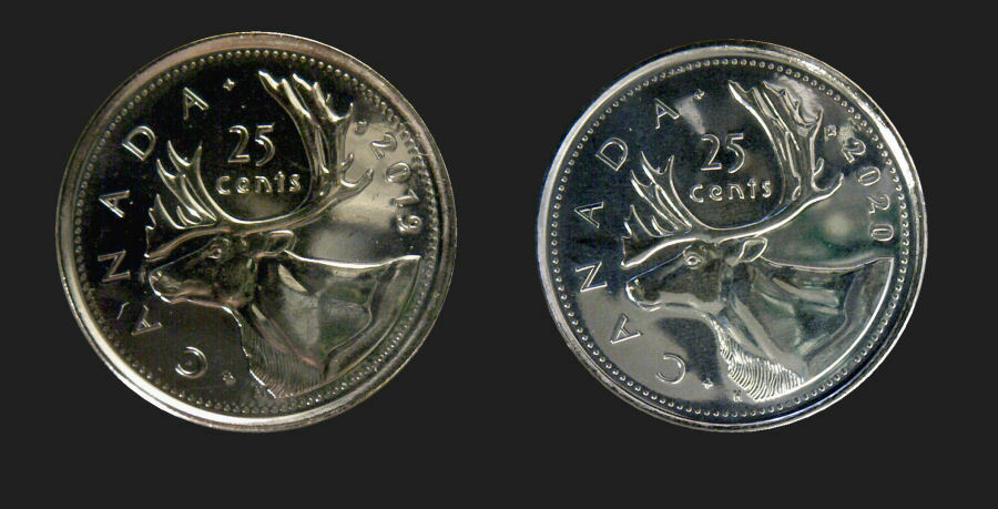 2019/2020 Canada  25 cent UNC. from roll