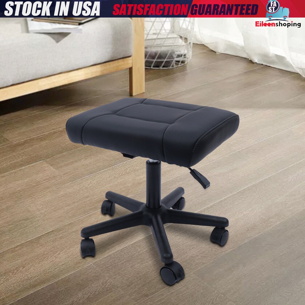 Office Foot Stool with Wheels, Height Adjustable Rolling Leg Rest Adjustable