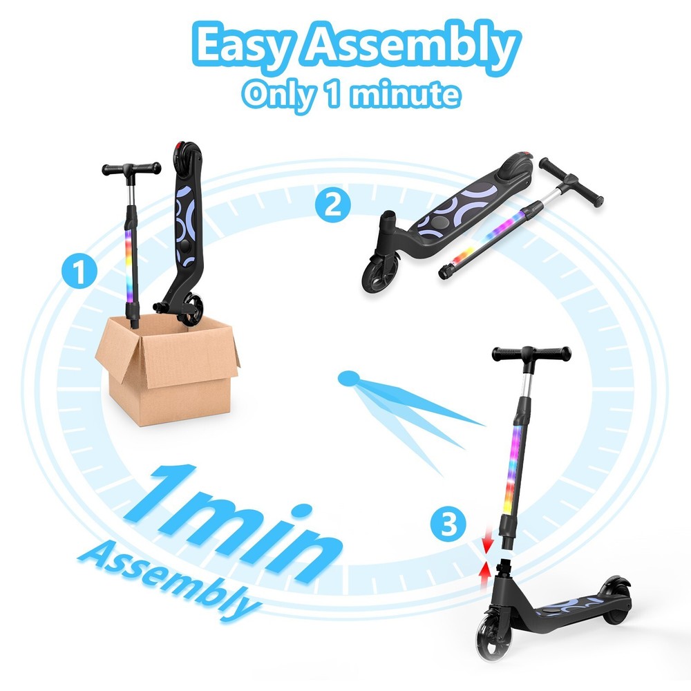 5.3in Kick Scooter-Front LED Light Wheel Beginner-friendly Adjustable for Kids