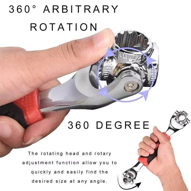 52 in 1 Universal Wrench Multi-Function Socket Tiger Spanners Adjustable Tools
