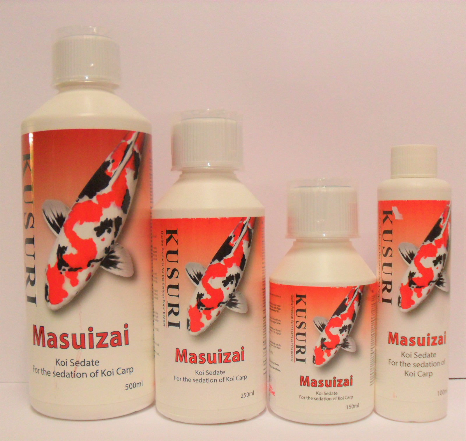 KUSURI MASUIZAI 100ml, 150ml, 250ml, 500ml Koi Sedate Pond Fish