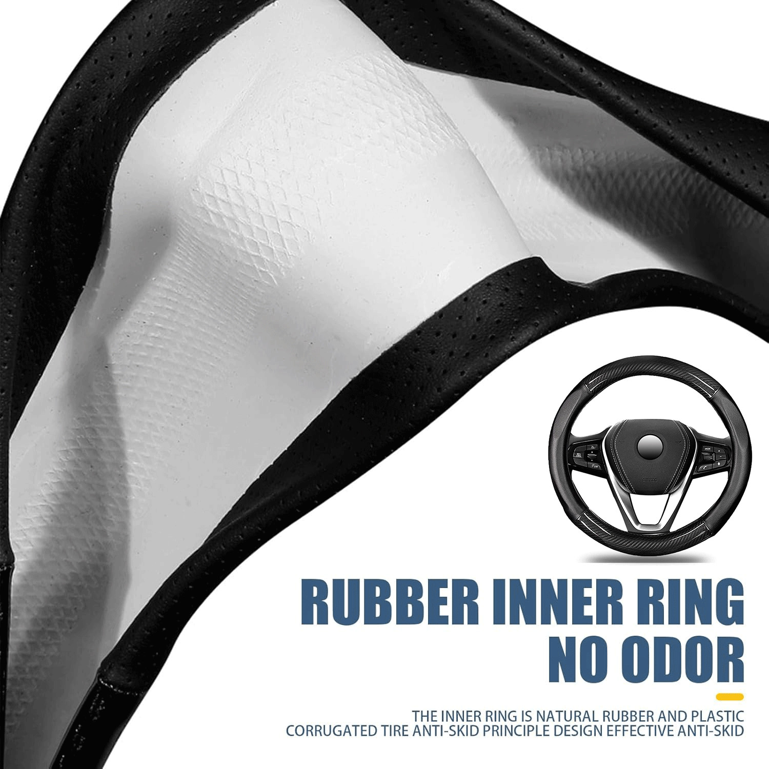 Black Carbon Fiber Steering Wheel Cover For Toyota Camry 1998-2026 Accessories