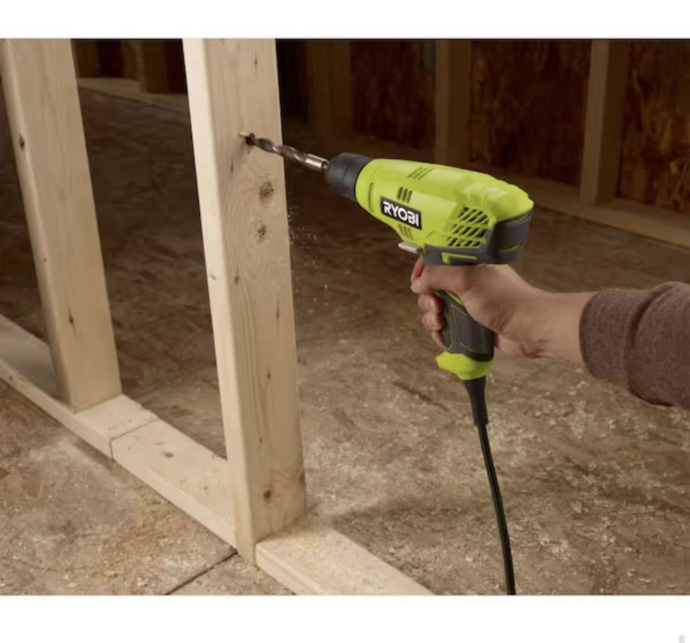 RYOBI 5.5 Amp Corded 3/8 in. Variable Speed Compact Drill/Driver with Bag