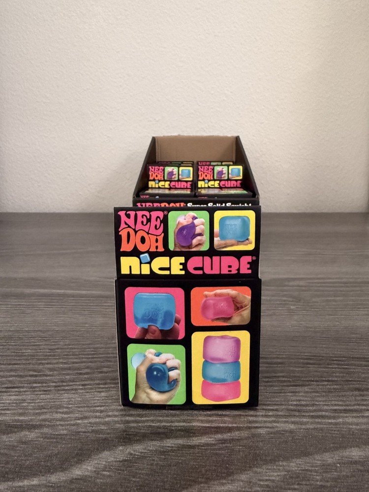 Nee Doh Nice Cubes PINK Ice Cube Toy Fidget Super Solid Squish