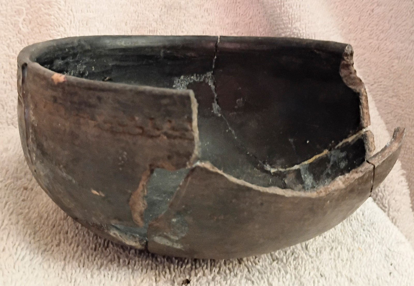 Great Antique Ancestral Pueblo Redware Bowl Corrugated Edge