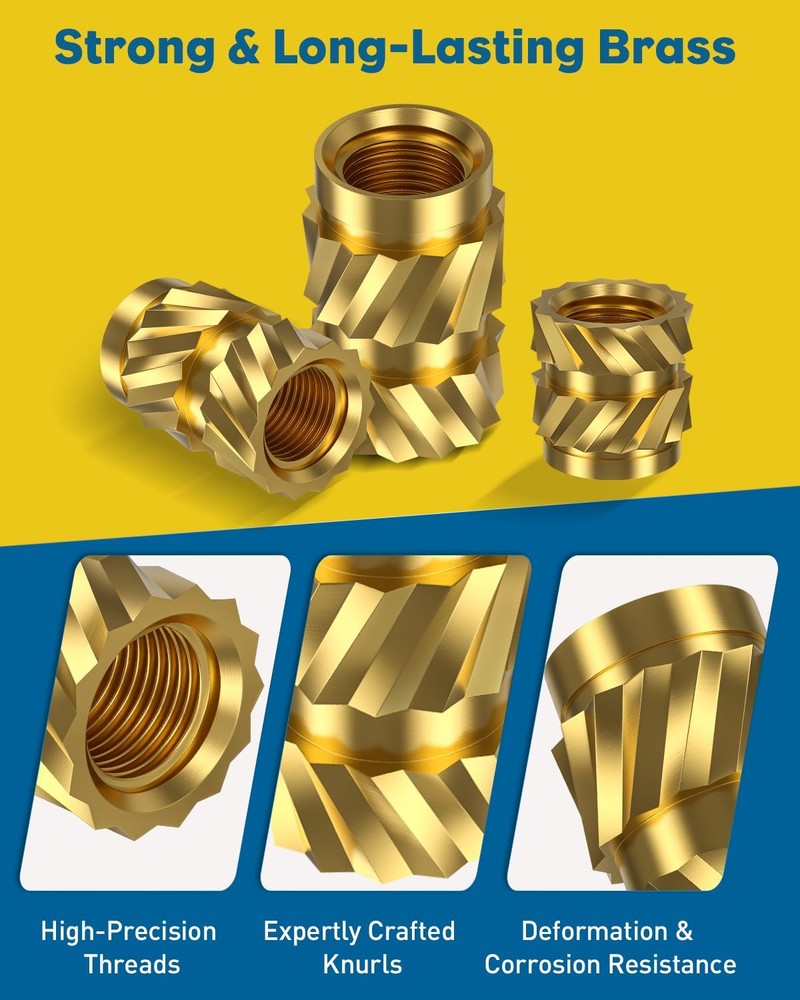 Vibit 451 Pcs Threaded Inserts for 451 (Threaded Ket), Gold