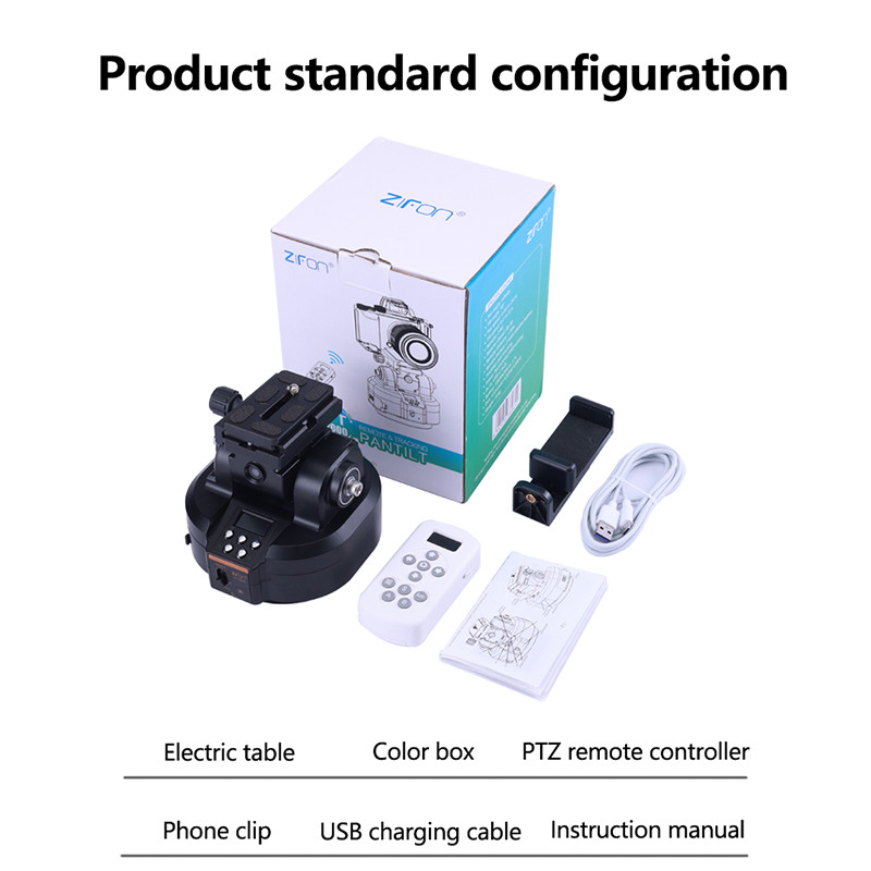 ZIFON YT-2000 Auto Motorized Pan/Tilt Panoramic Head Stabilizer Remote Control